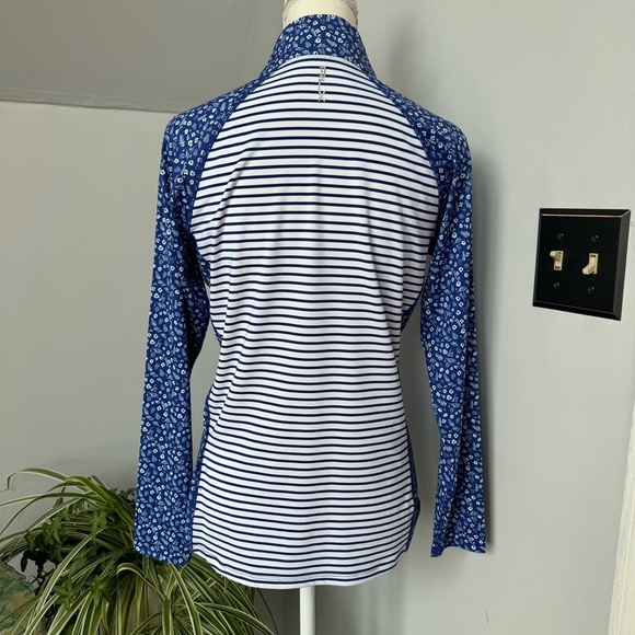 Ralph Lauren RLX UV Protection Wicking Mini Island Daisy PGA Golf 1/4 Zip Medium - Picture 2 of 8